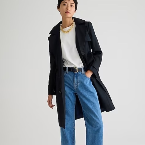 J. Crew New Icon trench coat BF456 black - Picture 1 of 6
